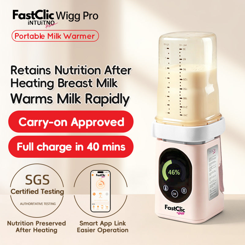 Intuitno Fastclic Wigg/5.0 Portable Baby Milk Warmer/Accurate temp/Keep Milk Nutrition/Chargeable