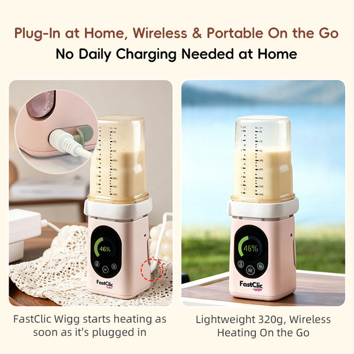 Intuitno Fastclic Wigg Portable Baby Milk Warmer/Accurate temp/Keep Milk Nutrition/Chargeable