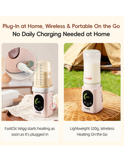 Intuitno Fastclic Wigg Portable Baby Milk Warmer/Accurate temp/Keep Milk Nutrition/Chargeable